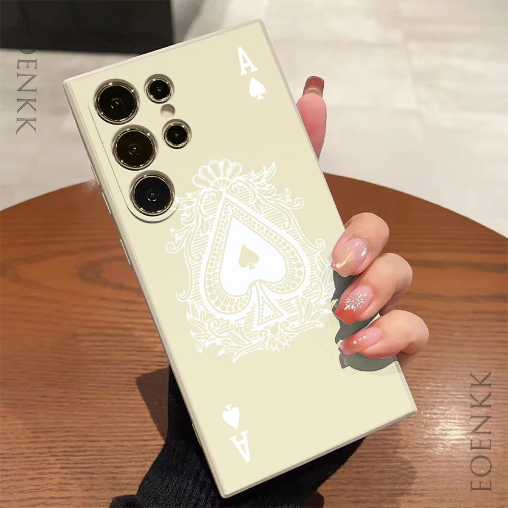 Poker Pattern Phone Case For Samsung Galaxy S25 S24 S23 S22 S21 S20 Ultra Plus FE A15 30 20 A53 A71 A72 5G Silicone Soft Cover