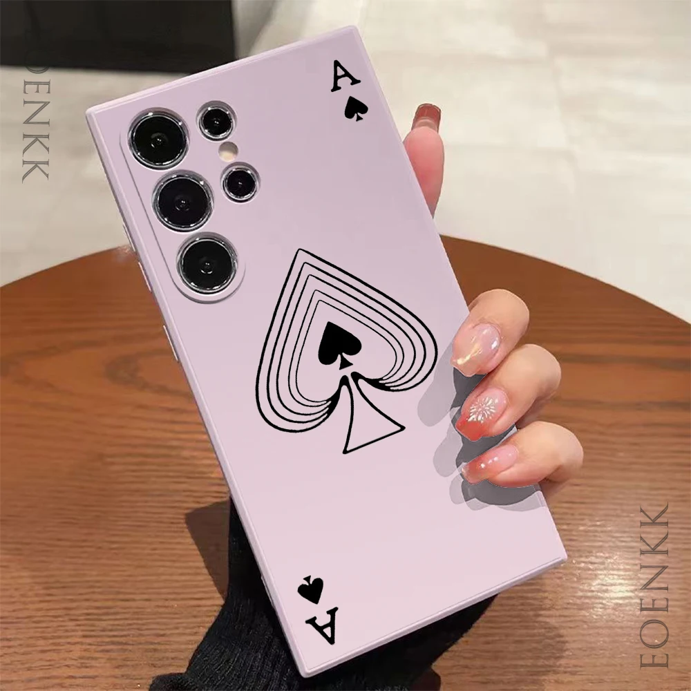Poker Pattern Phone Case For Samsung Galaxy S25 S24 S23 S22 S21 S20 Ultra Plus FE A15 30 20 A53 A71 A72 5G Silicone Soft Cover
