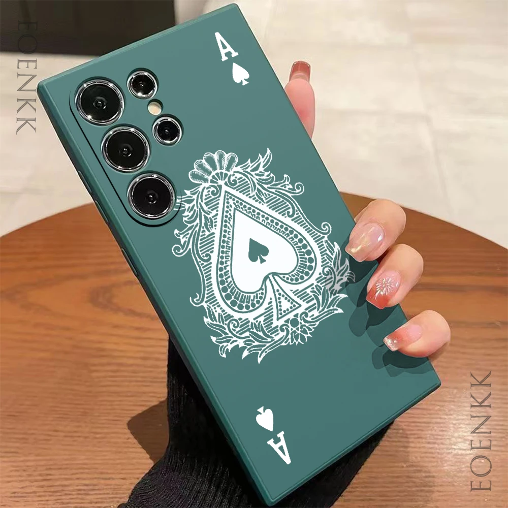 Poker Pattern Phone Case For Samsung Galaxy S25 S24 S23 S22 S21 S20 Ultra Plus FE A15 30 20 A53 A71 A72 5G Silicone Soft Cover