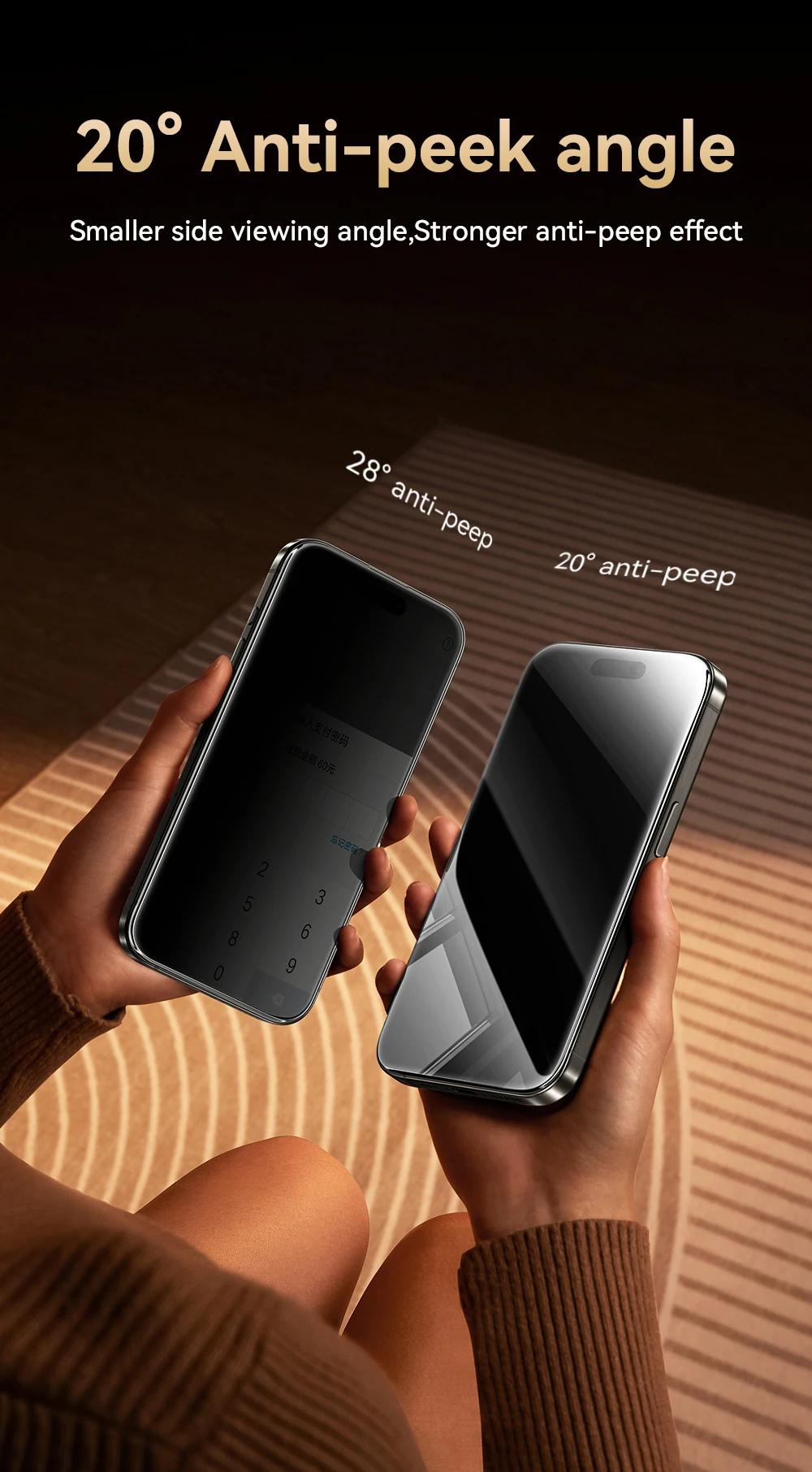 Joyroom 1/2Pcs Anti-spy Glass For iPhone 18 17 16 15 14 Pro Max Glass For iPhone 18 17 16 15 14 13 12 Pro Max Privacy Protector