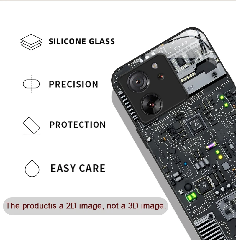 Creative Mechanical Circuit Board Pattern Glass Phone Case for Motorola Moto G85 G84 G75 G55 Edge 50 Fusion 40 Neo 30 Pro Cover