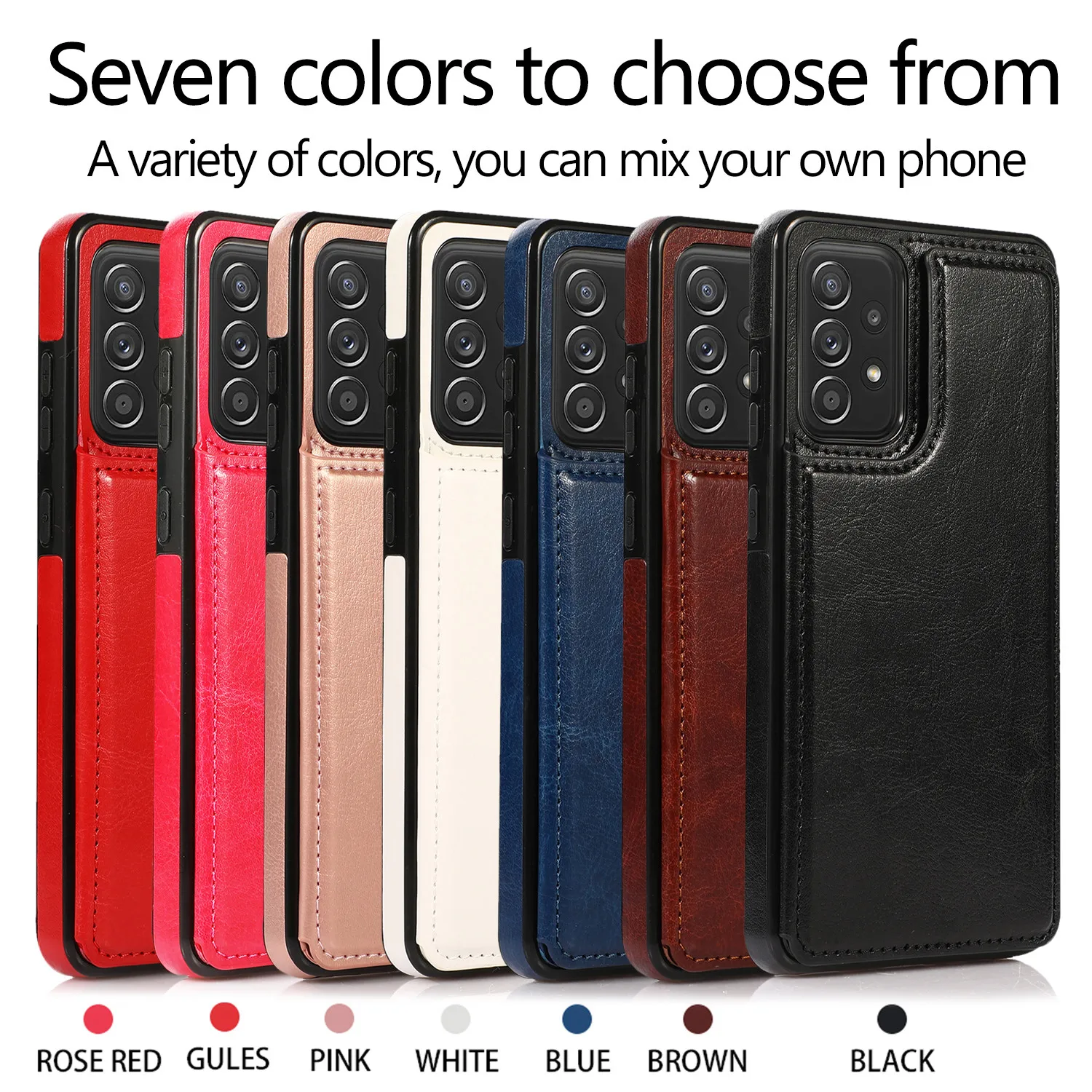 Flip Leather Wallet Case for Samsung Galaxy S21 S20 S23 FE S22 S24 Plus Note 20 Ultra A52S A52 A53 A54 A73 A72 Card Holder Cover