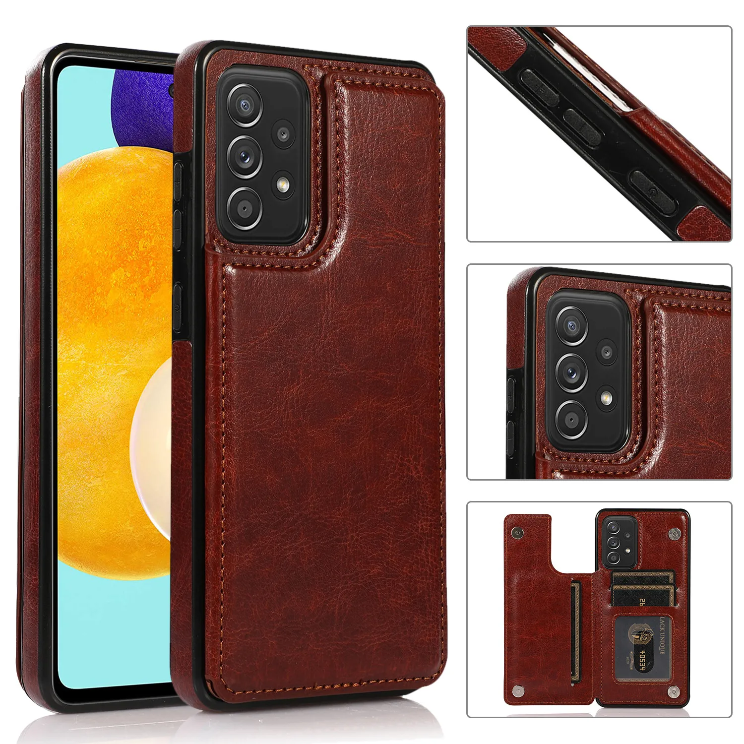 Flip Leather Wallet Case for Samsung Galaxy S21 S20 S23 FE S22 S24 Plus Note 20 Ultra A52S A52 A53 A54 A73 A72 Card Holder Cover
