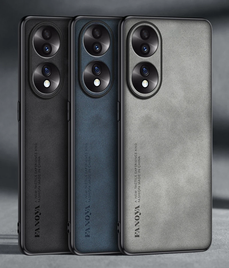 Luxury PU Leather Case For Honor 90 70 50 Back Cover Matte Full Protection TPU Silicone Phone Case For Honor50 Honor70 Honor90