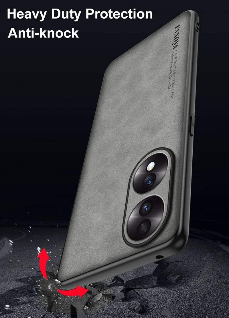 Luxury PU Leather Case For Honor 90 70 50 Back Cover Matte Full Protection TPU Silicone Phone Case For Honor50 Honor70 Honor90