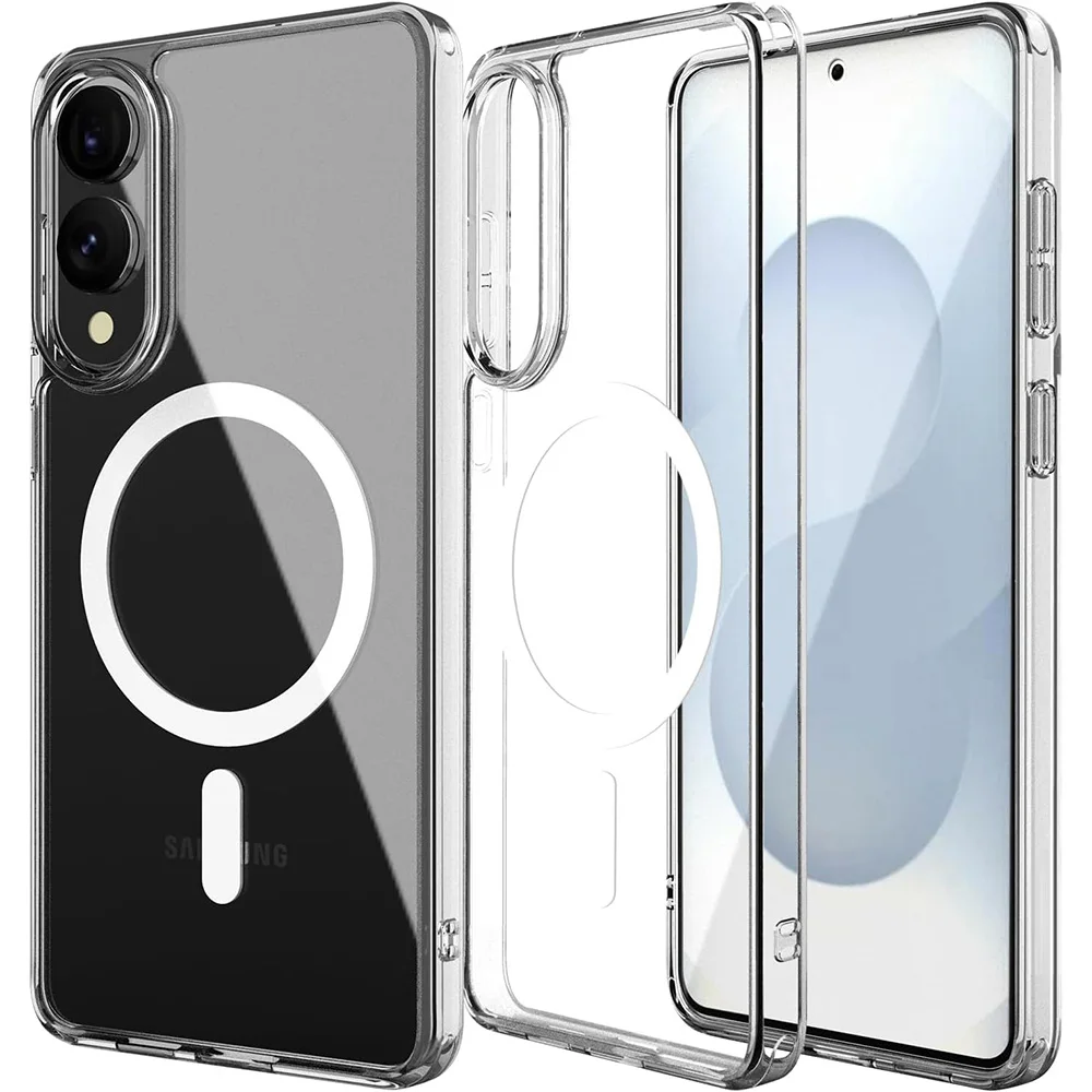 Magnetic Magsafe Case For Samsung Galaxy S25 Edge S24 S23 S21 FE S22 Ultra Plus Hybrid Shockproof Hard Cover S25Edge 25Plus S 25