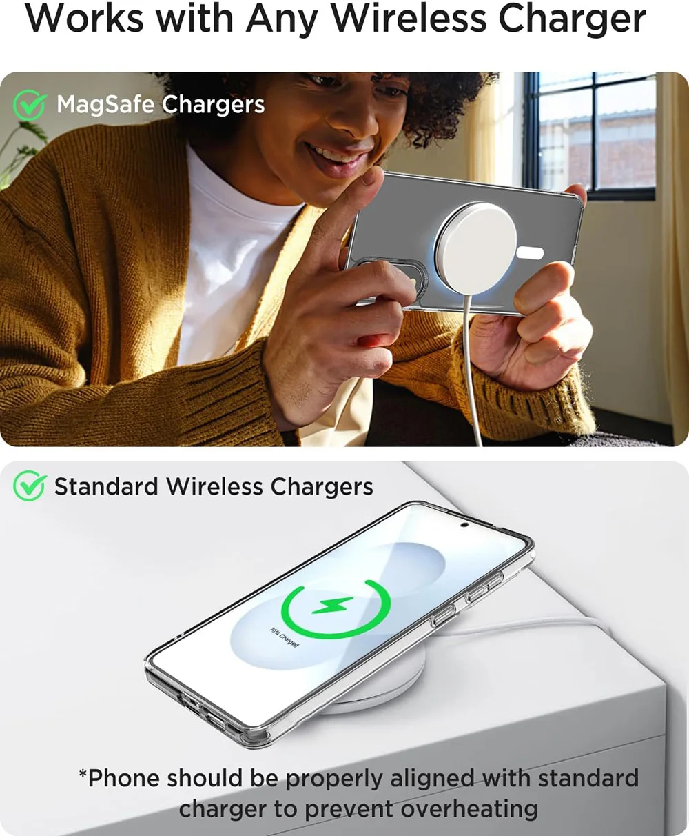 Magnetic Magsafe Case For Samsung Galaxy S25 Edge S24 S23 S21 FE S22 Ultra Plus Hybrid Shockproof Hard Cover S25Edge 25Plus S 25