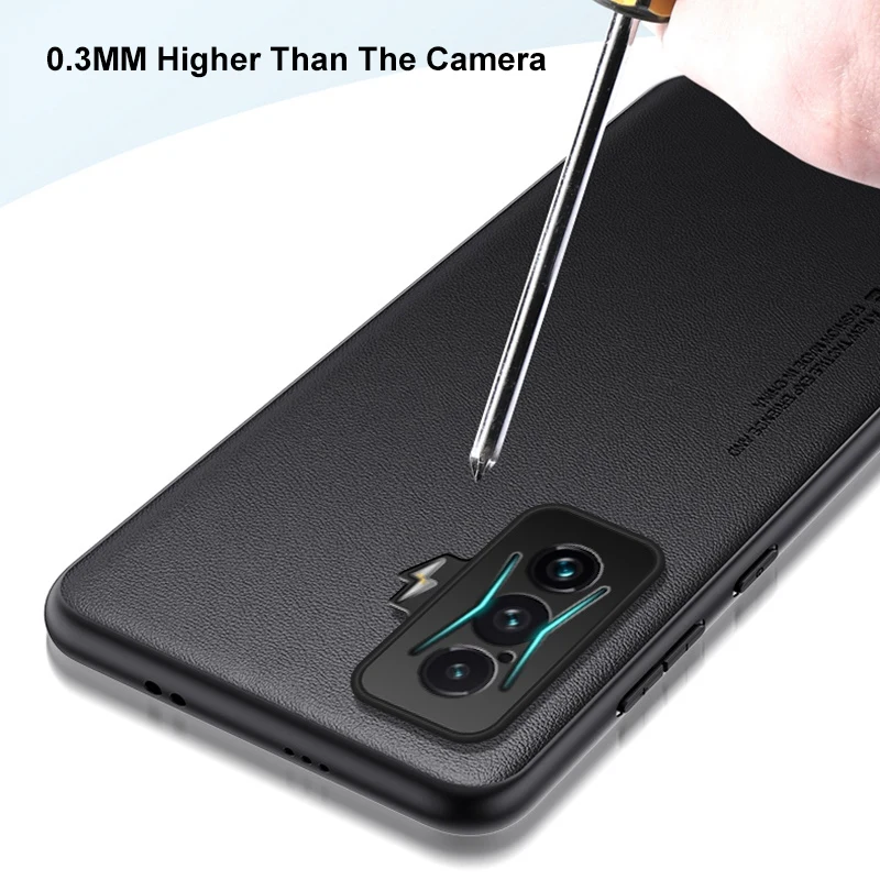 Luxury PU Leather Case For Xiaomi Poco F4 GT Matte Cover Silicone Full Camera Protection Phone Case For Redmi K50 Gaming Coque