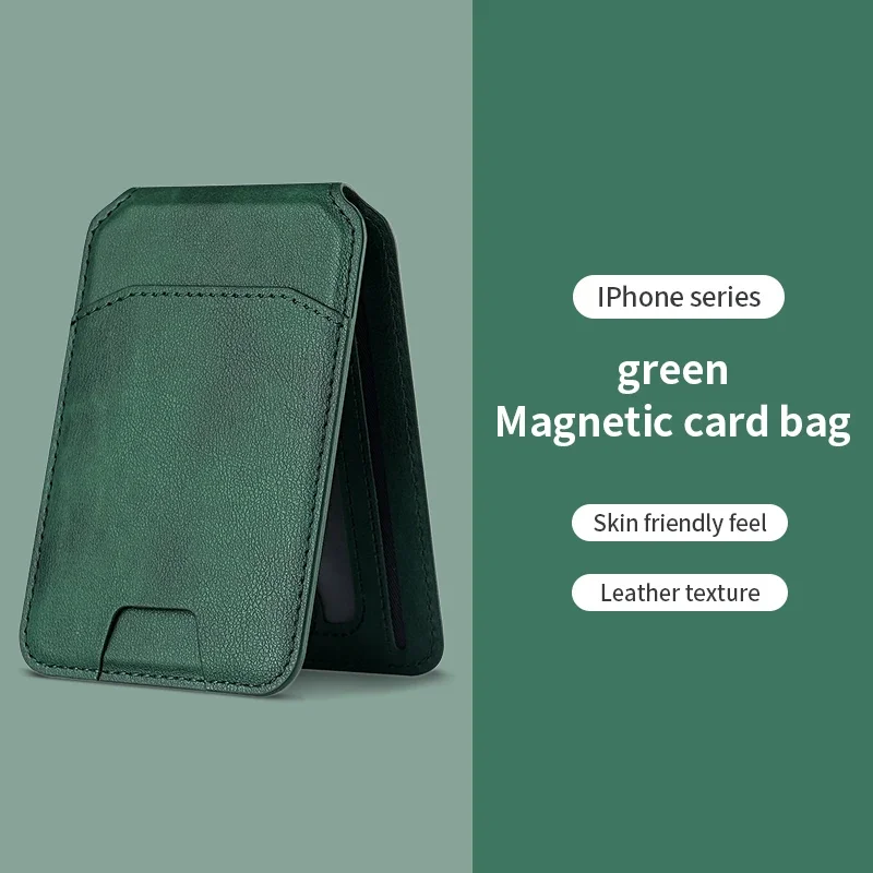 Magsafe Magnetic Leather Wallet Holder Case For iPhone 16 15 14 13 12 Pro Max Mobile Phone Holder Card Bag Covers Accessories