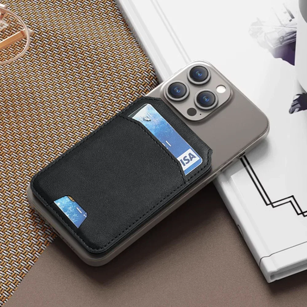 Magsafe Magnetic Leather Wallet Holder Case For iPhone 16 15 14 13 12 Pro Max Mobile Phone Holder Card Bag Covers Accessories