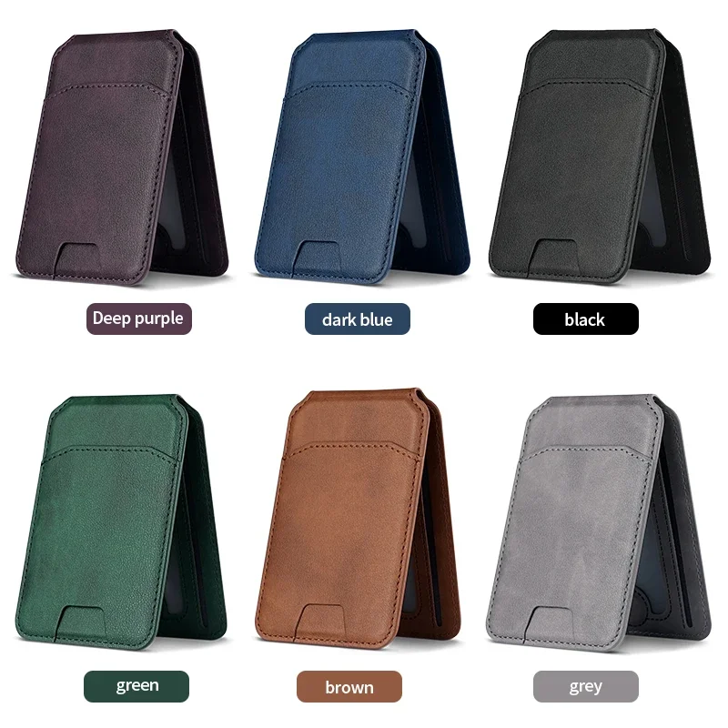 Magsafe Magnetic Leather Wallet Holder Case For iPhone 16 15 14 13 12 Pro Max Mobile Phone Holder Card Bag Covers Accessories