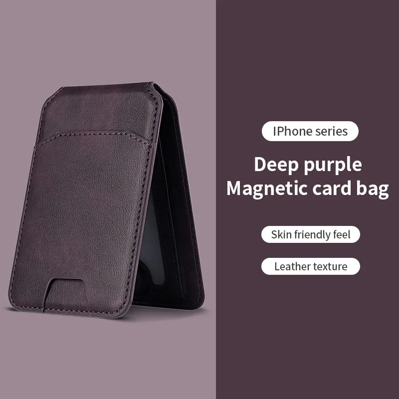 Magsafe Magnetic Leather Wallet Holder Case For iPhone 16 15 14 13 12 Pro Max Mobile Phone Holder Card Bag Covers Accessories