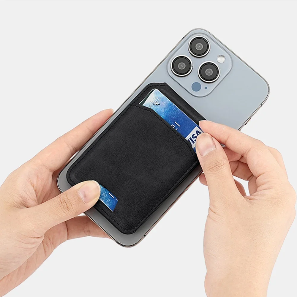 Magsafe Magnetic Leather Wallet Holder Case For iPhone 16 15 14 13 12 Pro Max Mobile Phone Holder Card Bag Covers Accessories