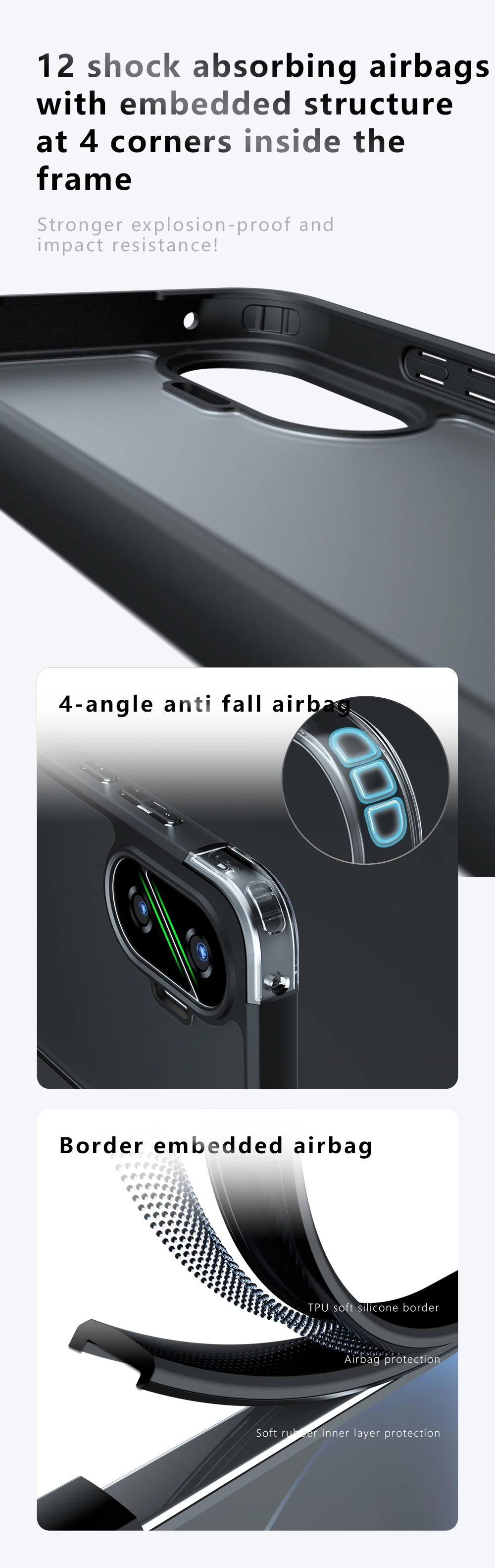 Airbag Super Protection Soft TPU+PC Clear Matte Back Cover For Xiaomi Poco F7 PocoF7 5G Phone Case