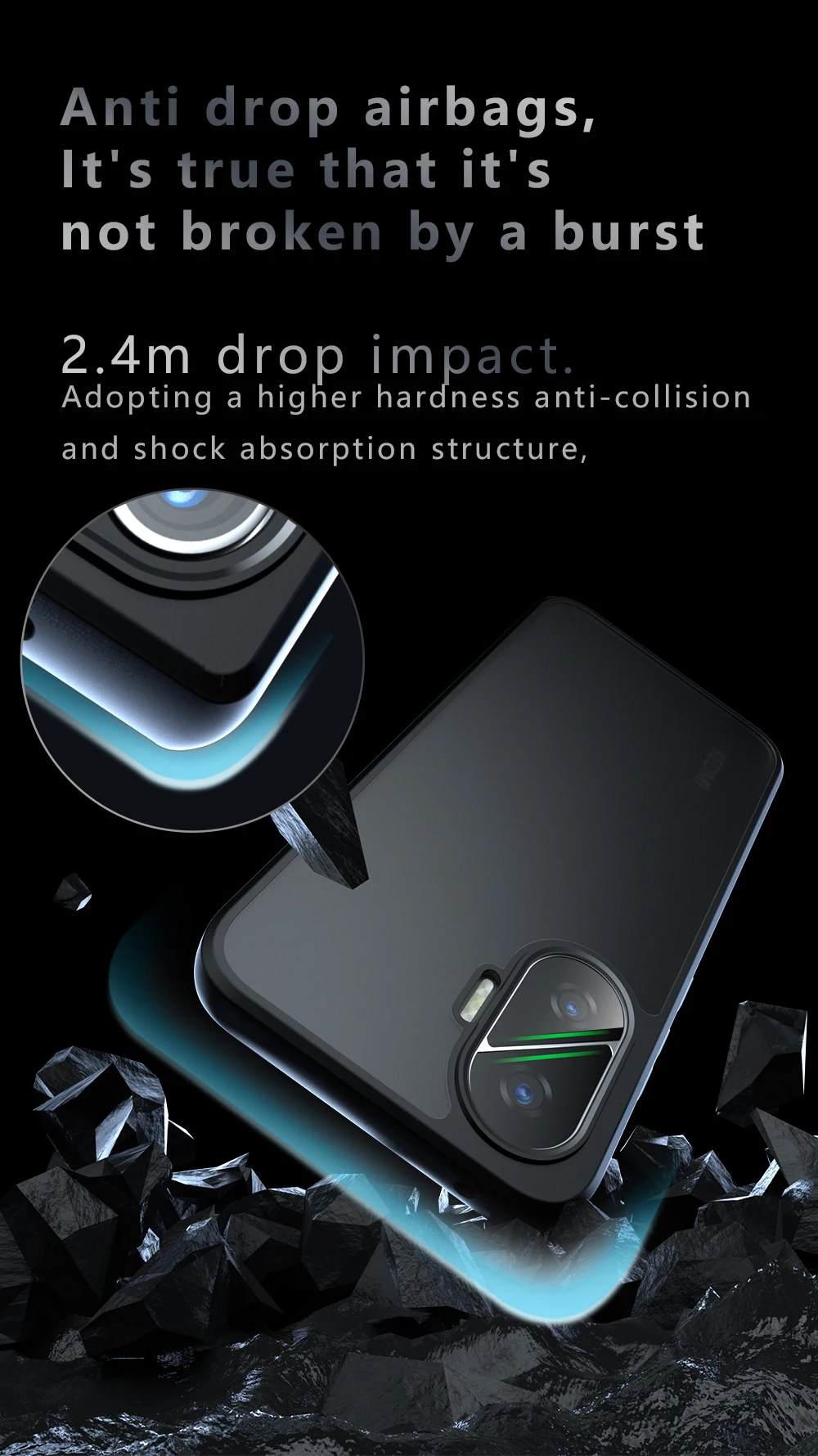 Airbag Super Protection Soft TPU+PC Clear Matte Back Cover For Xiaomi Poco F7 PocoF7 5G Phone Case