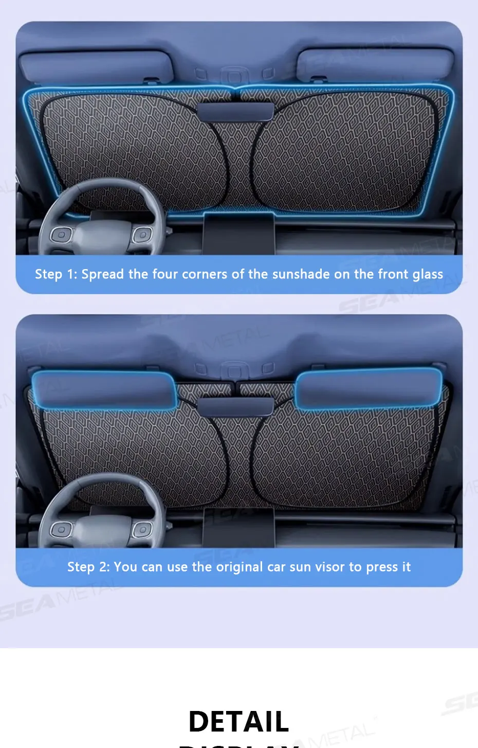 SEAMETAL Car Windshield Sun Shade Five-layer Front Window Sunshade Windshield Sun Protection Cover UV Blocker Summer Car Covers