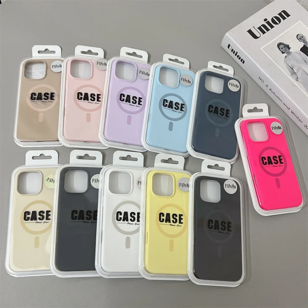 Official Same Original Liquid Silicone Phone Case for iPhone 16 15 14 13 12 Pro Max for Magsafe Wireless Charging Magnetic Cover