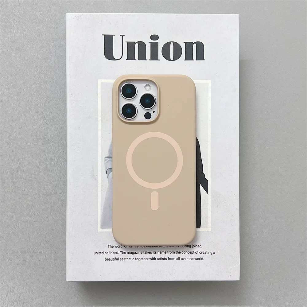 Official Same Original Liquid Silicone Phone Case for iPhone 16 15 14 13 12 Pro Max for Magsafe Wireless Charging Magnetic Cover