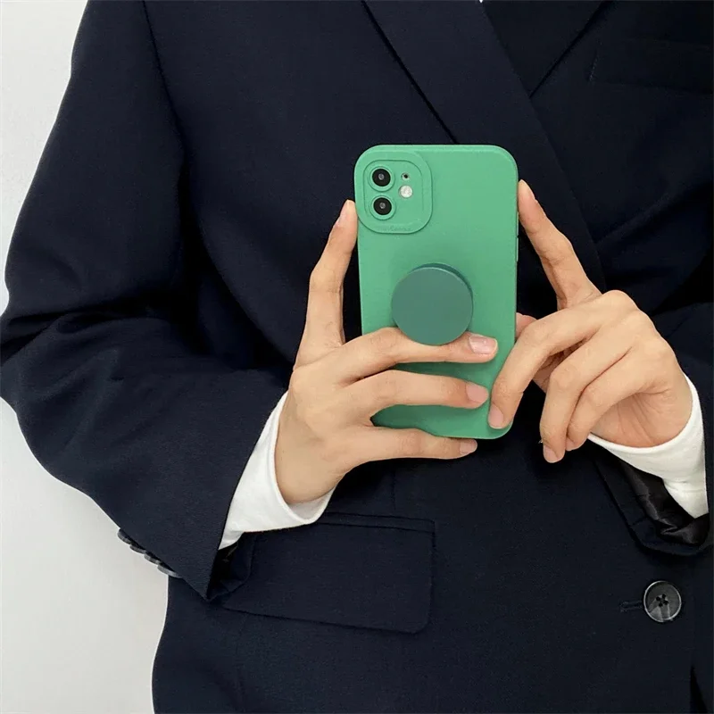 1/2/4Pcs Round Solid Color Foldable Finger Ring Solid Grip Toks Phone Holder for Samsung Support Socket Pocket Grip Tok Bracket