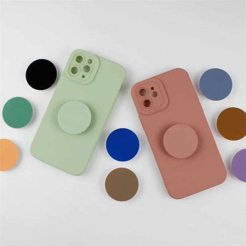 1/2/4Pcs Round Solid Color Foldable Finger Ring Solid Grip Toks Phone Holder for Samsung Support Socket Pocket Grip Tok Bracket
