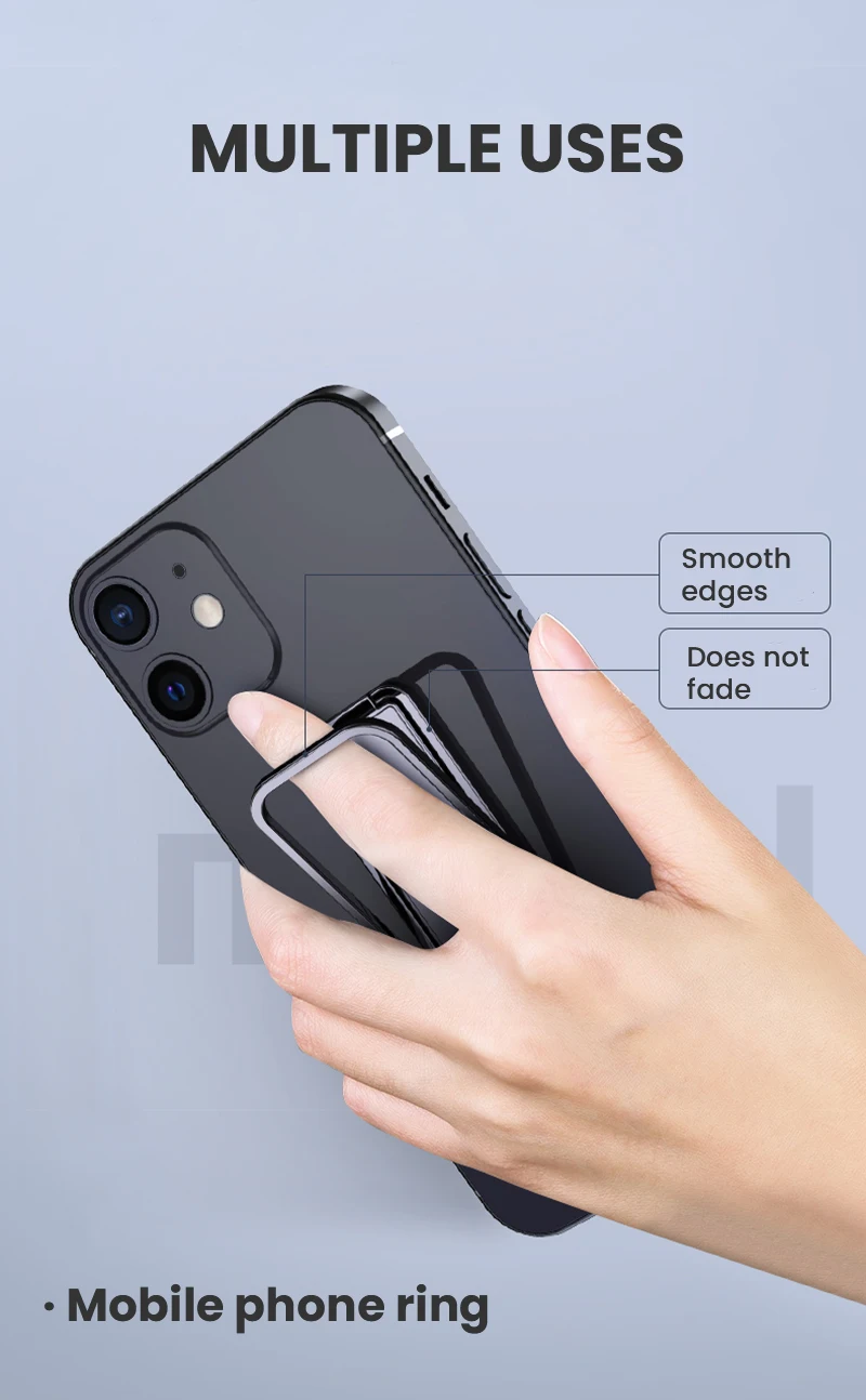 Phone Ring Holder for iPhone Pro Xiaomi Finger Kickstand 360 Degree Rotation Metal Cell Phone Ring Grip Foldable Cellphone Stand