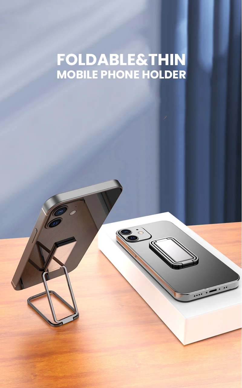 Phone Ring Holder for iPhone Pro Xiaomi Finger Kickstand 360 Degree Rotation Metal Cell Phone Ring Grip Foldable Cellphone Stand