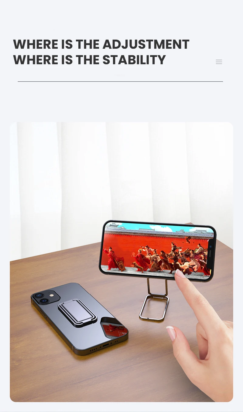 Phone Ring Holder for iPhone Pro Xiaomi Finger Kickstand 360 Degree Rotation Metal Cell Phone Ring Grip Foldable Cellphone Stand