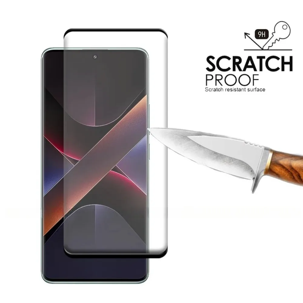 4PCS For Poco X7 Glass Poco X6 Tempered Glass 9H 9H HD Full Curved Cover Phone Protective Screen Protector For Poco X7 PocoX6 X5