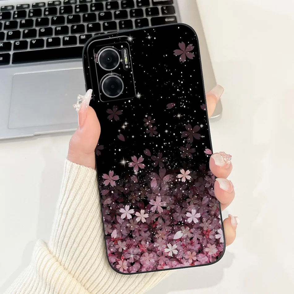 For Xiaomi Redmi 10 5G Elegant Sunflower Tulip Printed Phone Case For Redmi Note 11E Redmi10 5G Soft Silicone Shockproof Cases