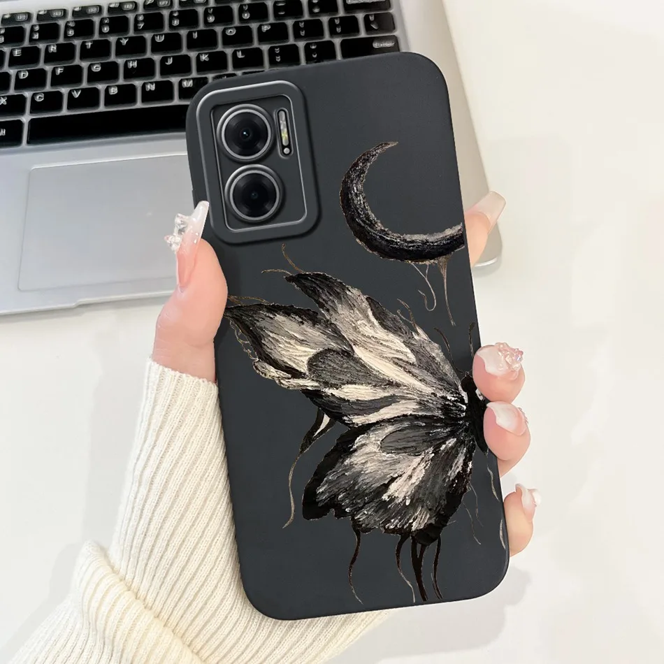For Xiaomi Redmi 10 5G Elegant Sunflower Tulip Printed Phone Case For Redmi Note 11E Redmi10 5G Soft Silicone Shockproof Cases