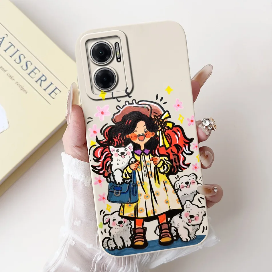 For Xiaomi Redmi 10 5G Elegant Sunflower Tulip Printed Phone Case For Redmi Note 11E Redmi10 5G Soft Silicone Shockproof Cases