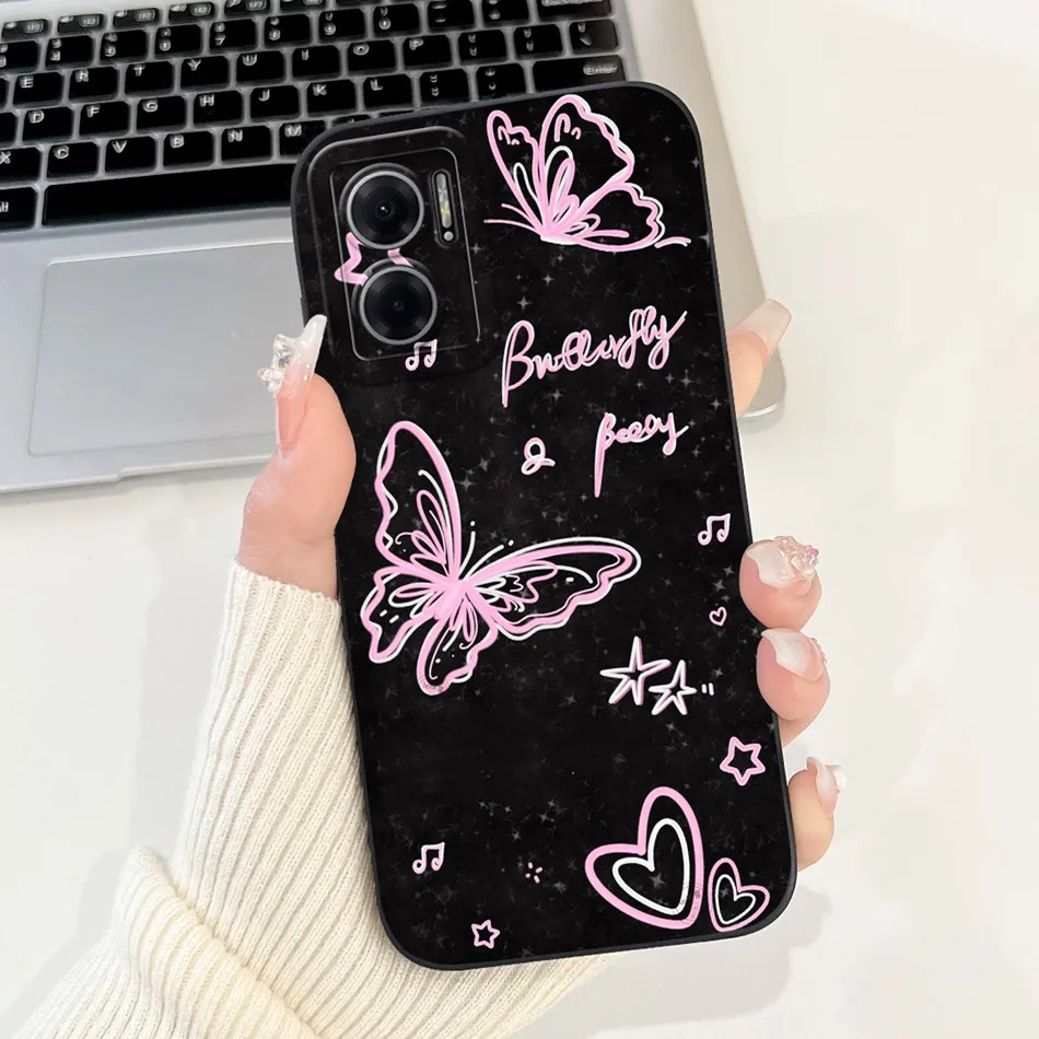 For Xiaomi Redmi 10 5G Elegant Sunflower Tulip Printed Phone Case For Redmi Note 11E Redmi10 5G Soft Silicone Shockproof Cases