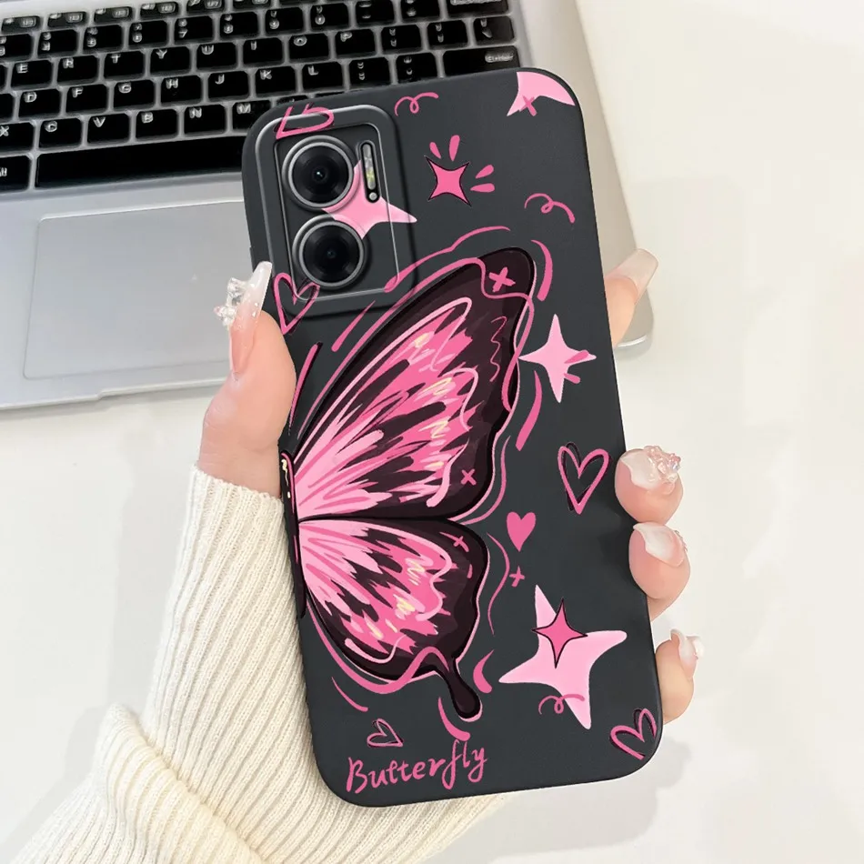 For Xiaomi Redmi 10 5G Elegant Sunflower Tulip Printed Phone Case For Redmi Note 11E Redmi10 5G Soft Silicone Shockproof Cases