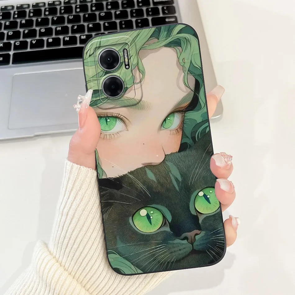 For Xiaomi Redmi 10 5G Elegant Sunflower Tulip Printed Phone Case For Redmi Note 11E Redmi10 5G Soft Silicone Shockproof Cases