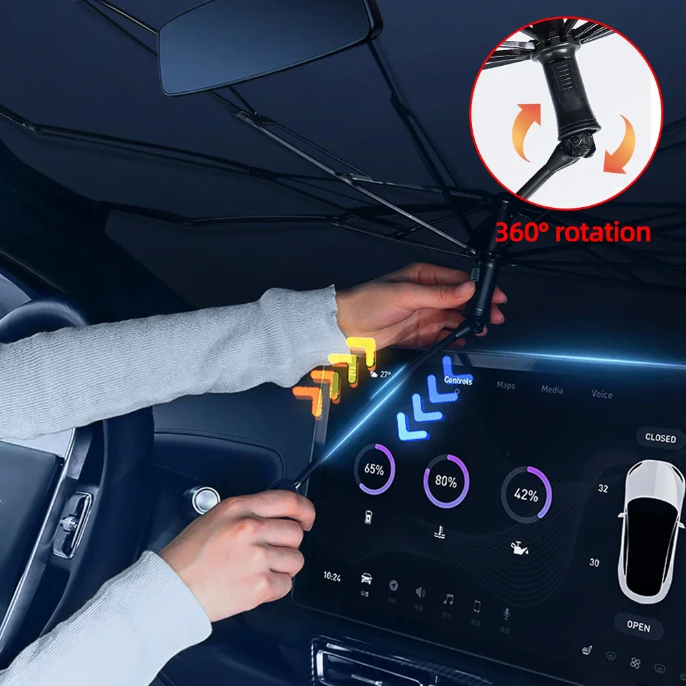 Upgraded Car Sunshade Umbrella Car Front Window Sunshade Cover Car Sunshade Cover Car Windshield Protection Auto Accessories