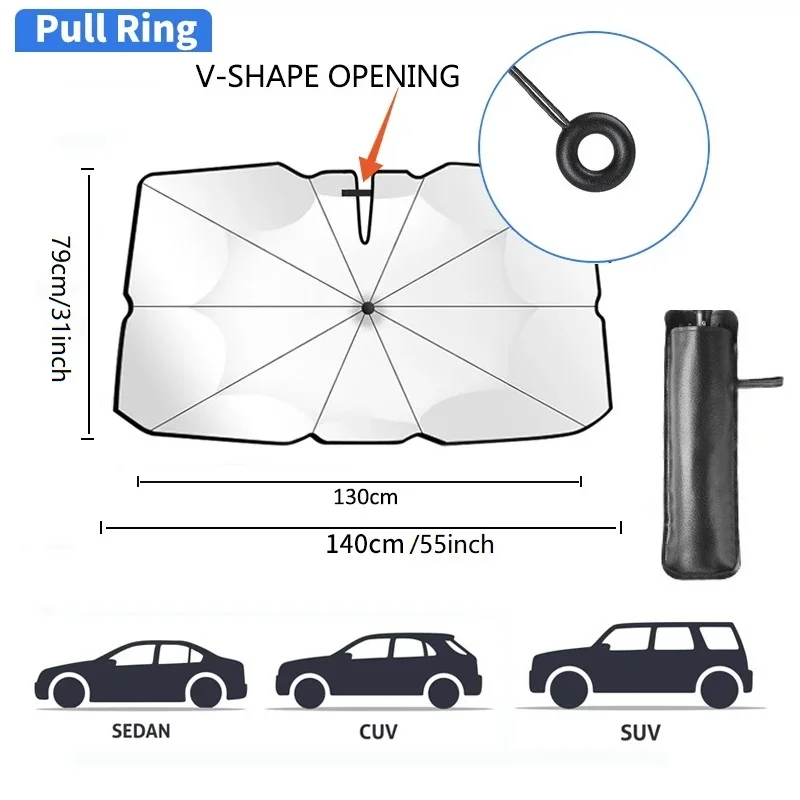 Upgraded Car Sunshade Umbrella Car Front Window Sunshade Cover Car Sunshade Cover Car Windshield Protection Auto Accessories