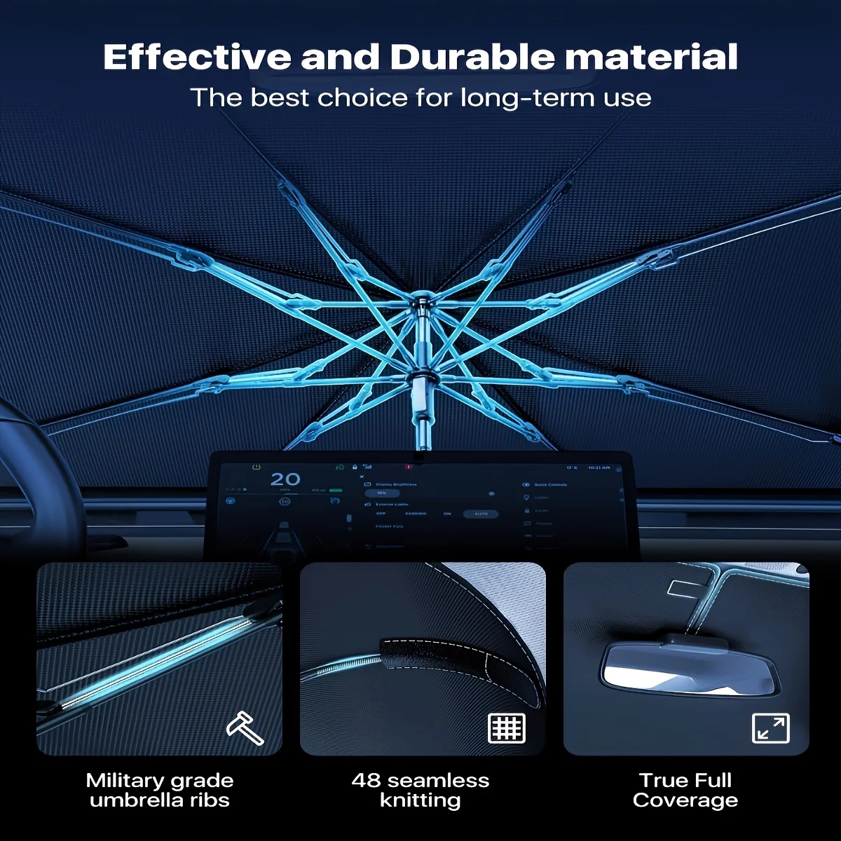 Upgraded Car Sunshade Umbrella Car Front Window Sunshade Cover Car Sunshade Cover Car Windshield Protection Auto Accessories