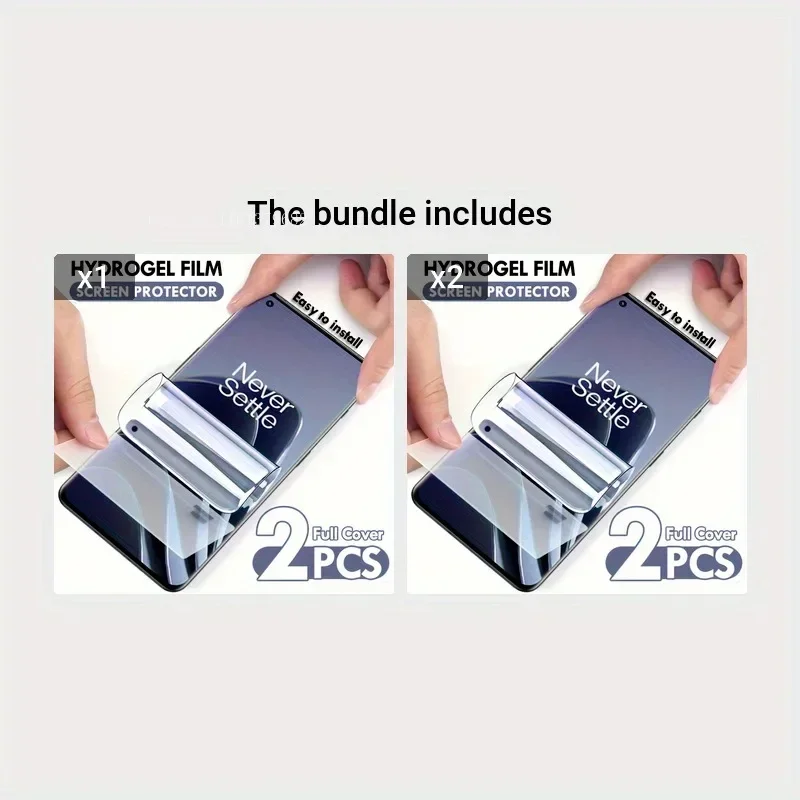 2Pcs Full Cover Hydrogel Film For Oneplus 12 11 11R 10T 10R 10 Pro 9T 9 8 8T 7T 7 Pro Screen Protector Nord 2 HD Protective Film