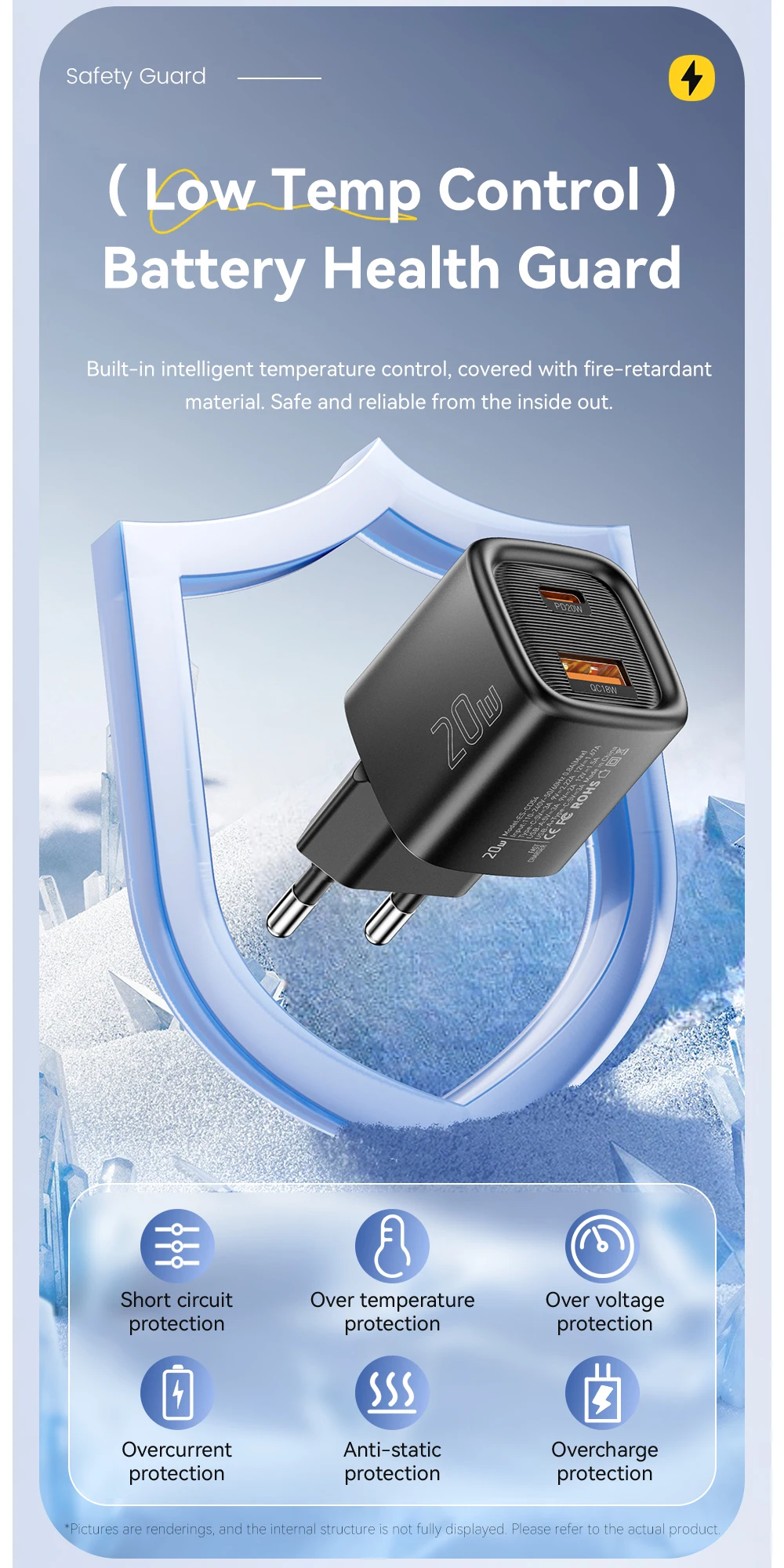 Essager 20W USB C Charger Portable Type C Charger Support PD Fast Charging For iPhone 16 15 14 13 12 11 Pro Max 8 Quick Charger