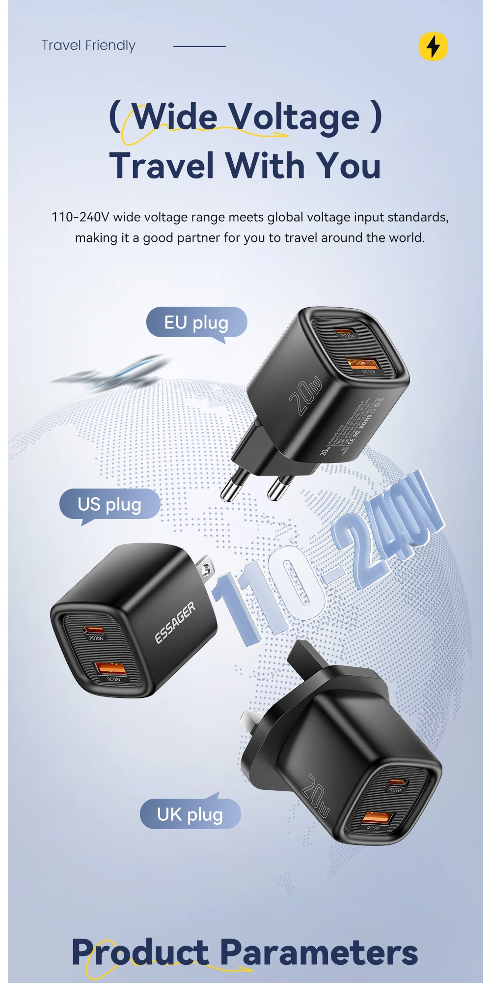 Essager 20W USB C Charger Portable Type C Charger Support PD Fast Charging For iPhone 16 15 14 13 12 11 Pro Max 8 Quick Charger