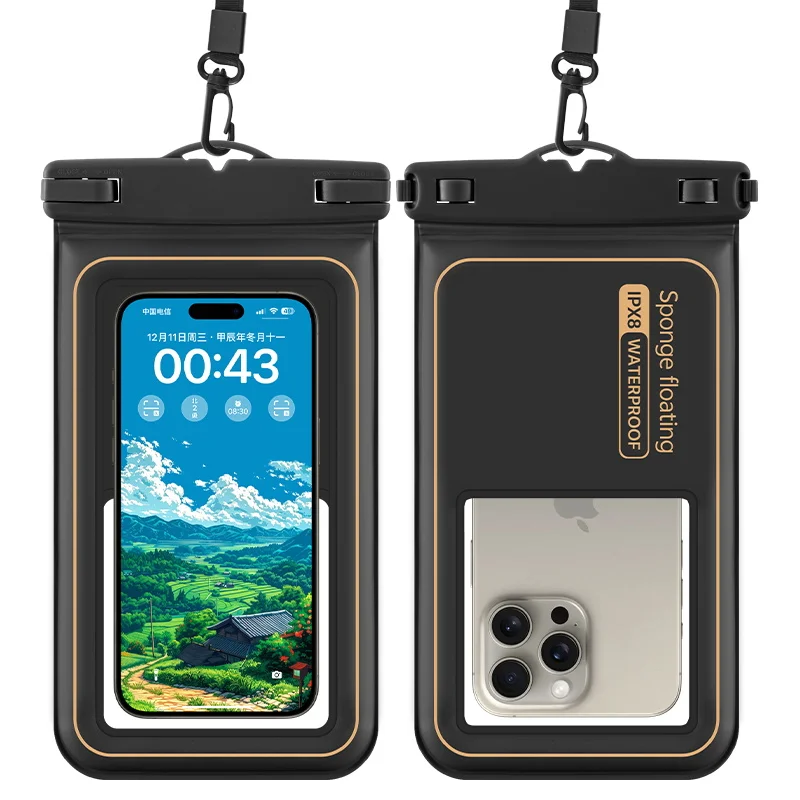 Waterproof Phone Pouch,Universal Waterproof Phone Case Dry Bag with Lanyard For iPhone Samsung Xiaomi Google Up to 7.0 inch