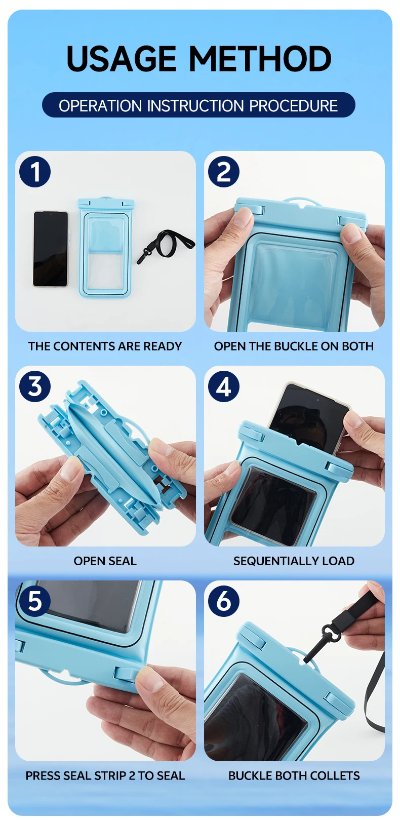 Waterproof Phone Pouch,Universal Waterproof Phone Case Dry Bag with Lanyard For iPhone Samsung Xiaomi Google Up to 7.0 inch