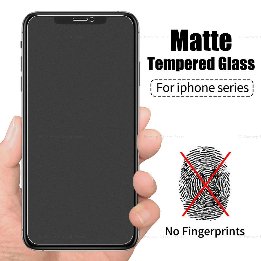 For iPhone 14 Pro Max 13 12 11 Pro Max XS X XR 7 8 14 Plus 13 Mini SE3 HD Matte Tempered Glass Frosted Screen Anti-fingerprint