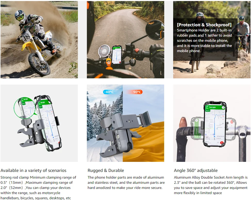 FANAUE Mobile Phone Mount holder Micycles Motorbike ATV UTV Scooter Support motorcycle stand socket for ram mount