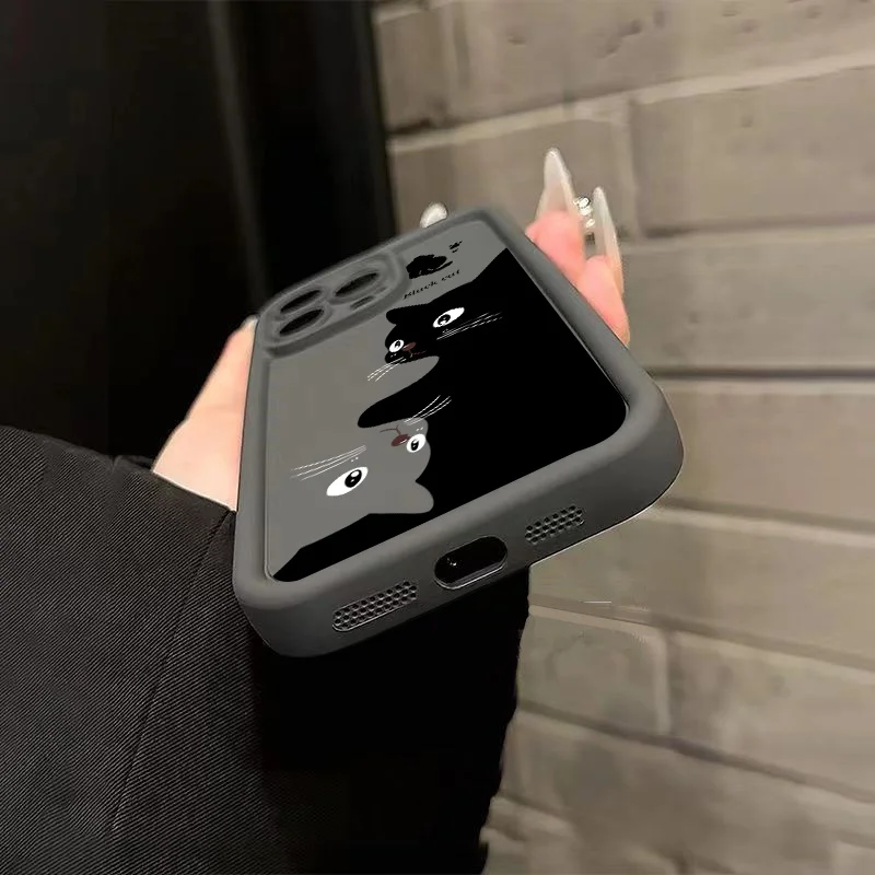 Cartoon Cat Soft Phone Case For iPhone 15 16 Pro Max Cases iPhone 14 13 12 11 Pro Max XS Max XR X 7 8 Plus 16e Shockproof Cover