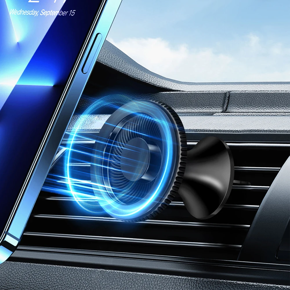 For Magsafe Car Mount Magnetic Car Air Vent Clip Cell Phone Holder 360° Rotation Magnet Car Phone Stand for iPhone Xiaomi Huawei