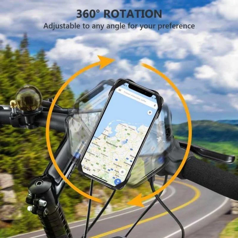 360° Removable Bicycle Phone Holder Black Universal Motorcycle Mobile Phone Rack Bike Handlebar Stand Brackets