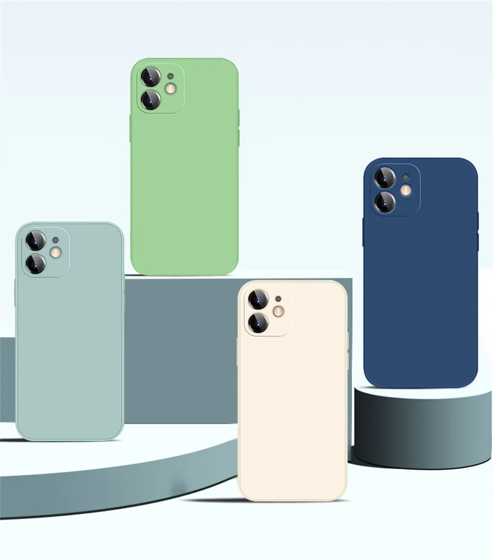 Original Liquid Silicone Case For iPhone 15 14 13 12 11 Pro Max Mini X XR XS 7 8 Plus SE 2020 Shockproof Soft Phone Case Etui
