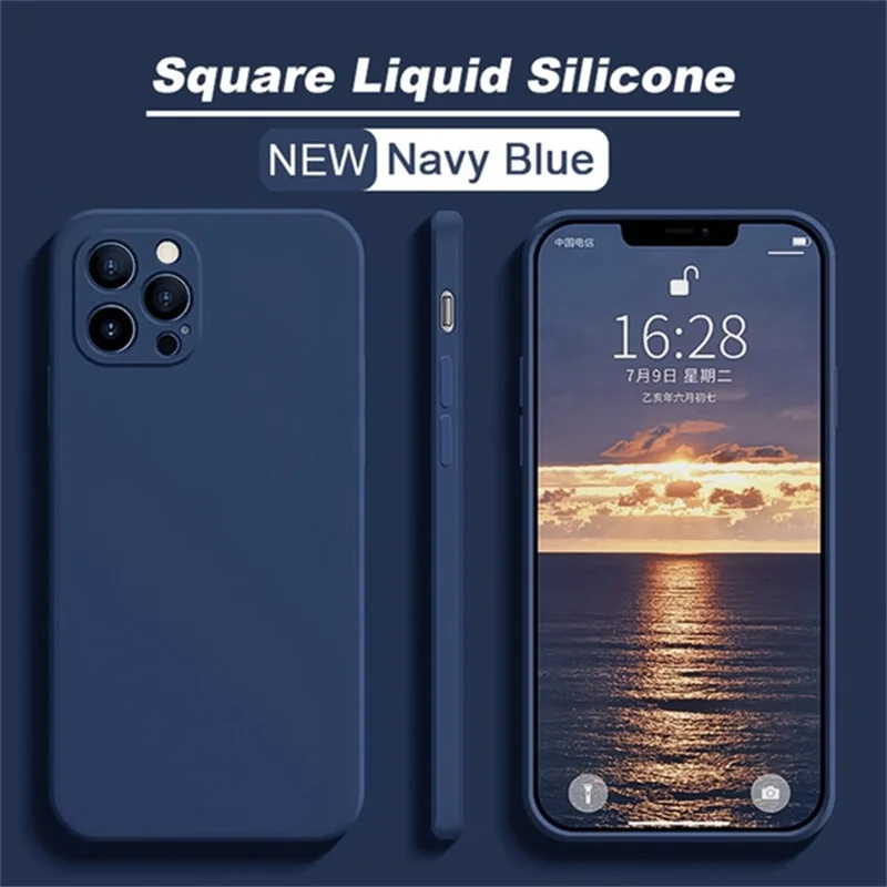 Original Liquid Silicone Case For iPhone 15 14 13 12 11 Pro Max Mini X XR XS 7 8 Plus SE 2020 Shockproof Soft Phone Case Etui