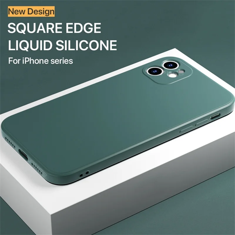 Original Liquid Silicone Case For iPhone 15 14 13 12 11 Pro Max Mini X XR XS 7 8 Plus SE 2020 Shockproof Soft Phone Case Etui